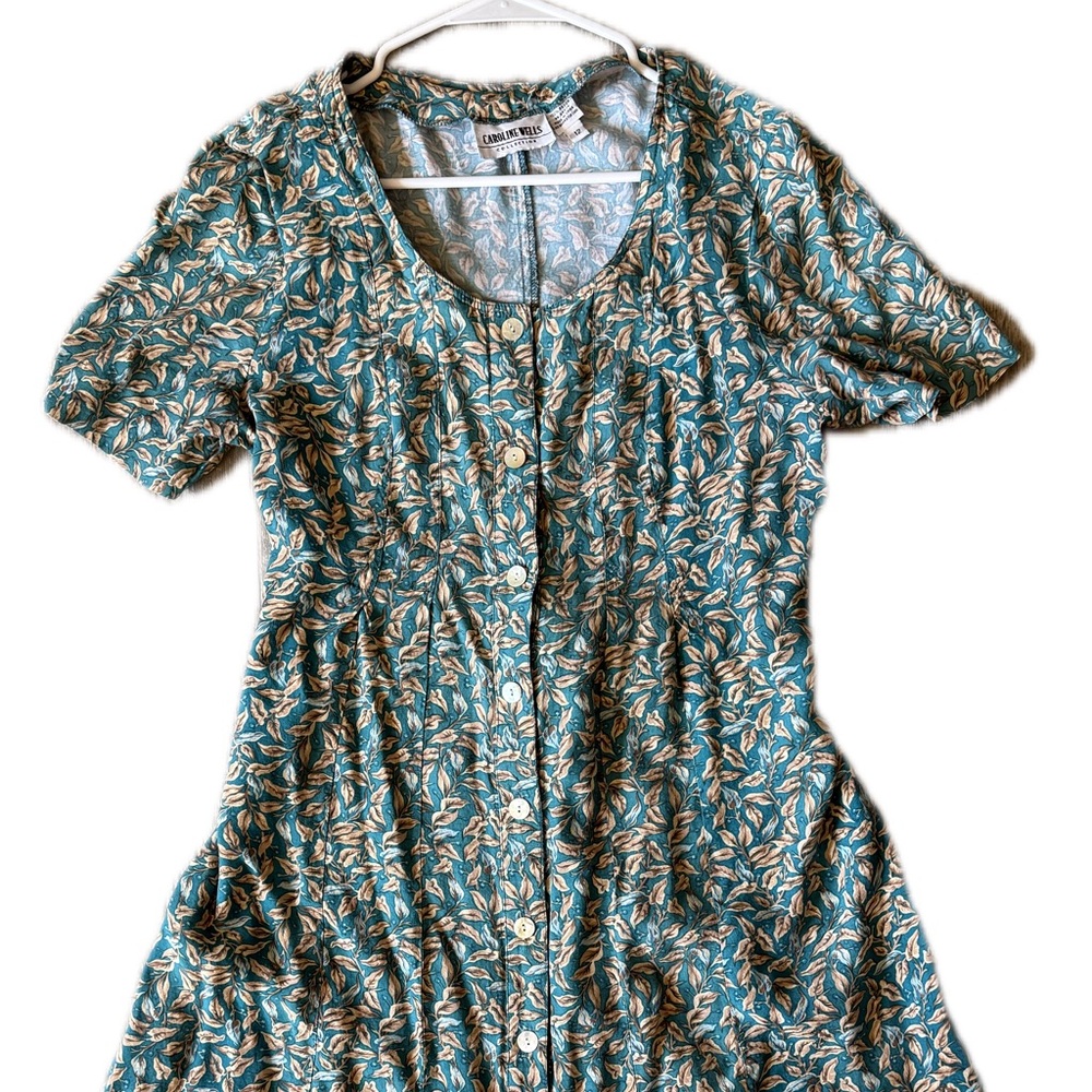 Vintage 90’s Caroline Wells Floral Button Down dress
